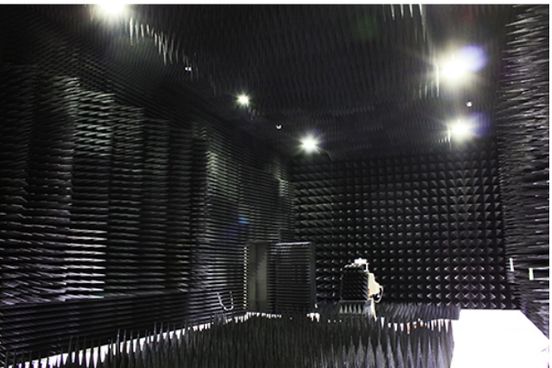 Radio Anechoic Chamber:The interior walls are covered with a black, jagged, radio-absorbing material.